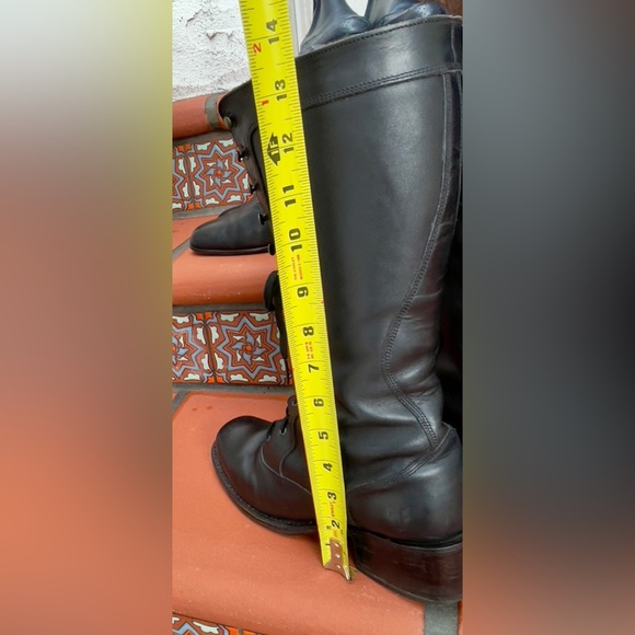 RARE FIND!! Frye Campus Lug Tall Lace Up Black Boots~size 7 - Picture 9 of 11